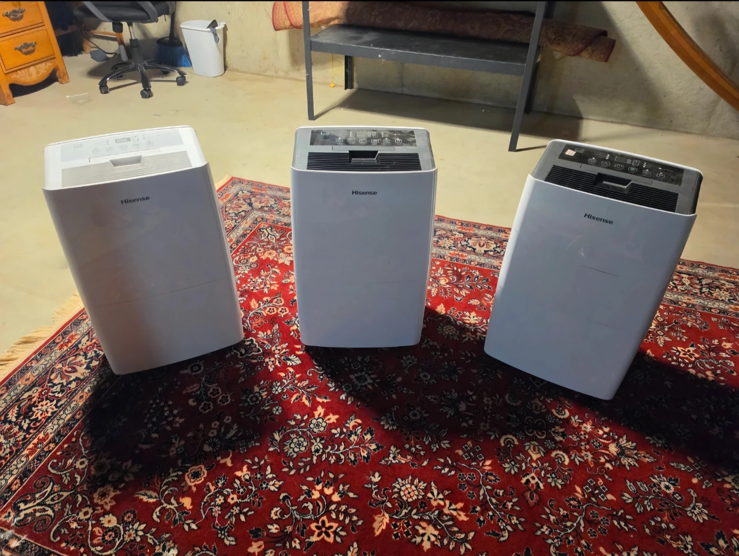 Three Hisense Dehumidifiers