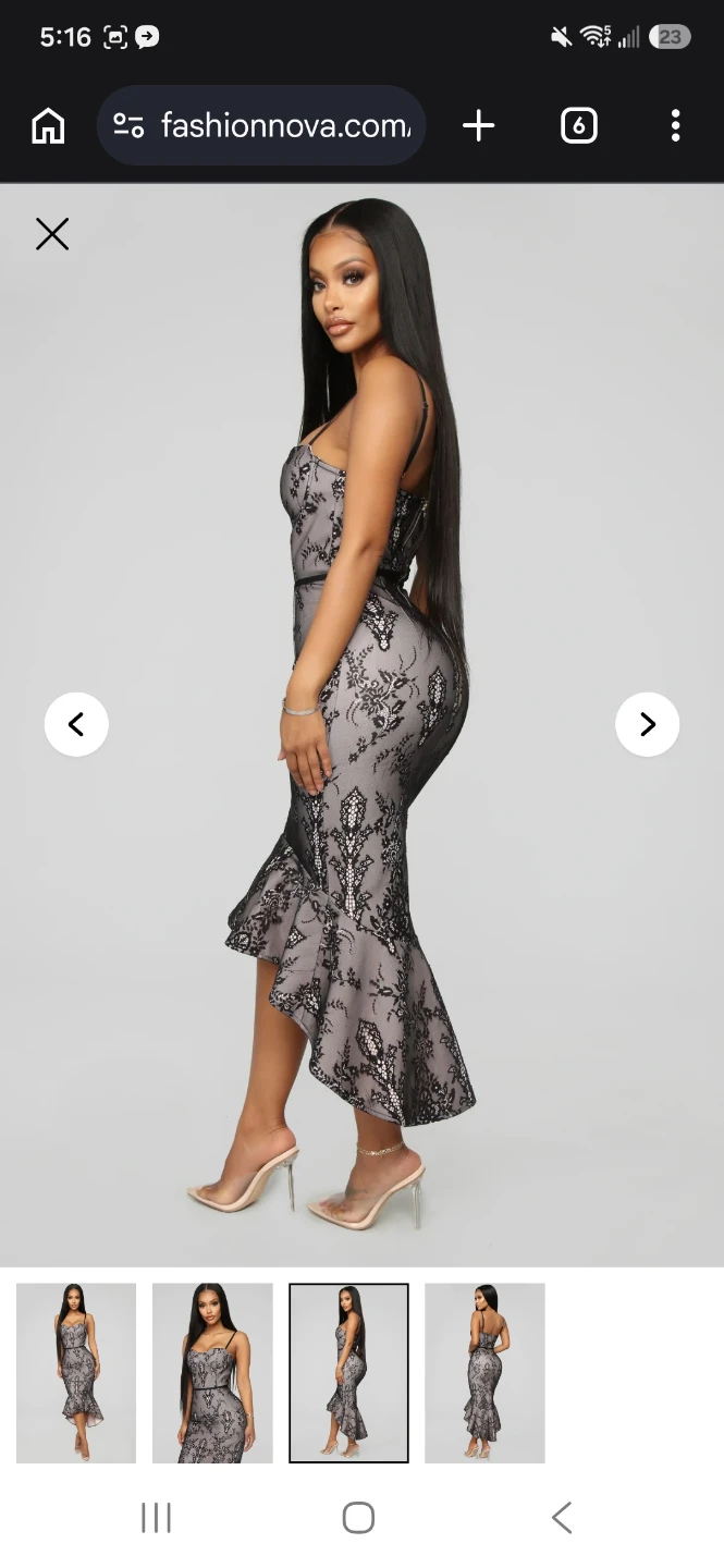 Black Lace Fishtail Dress - photo 5