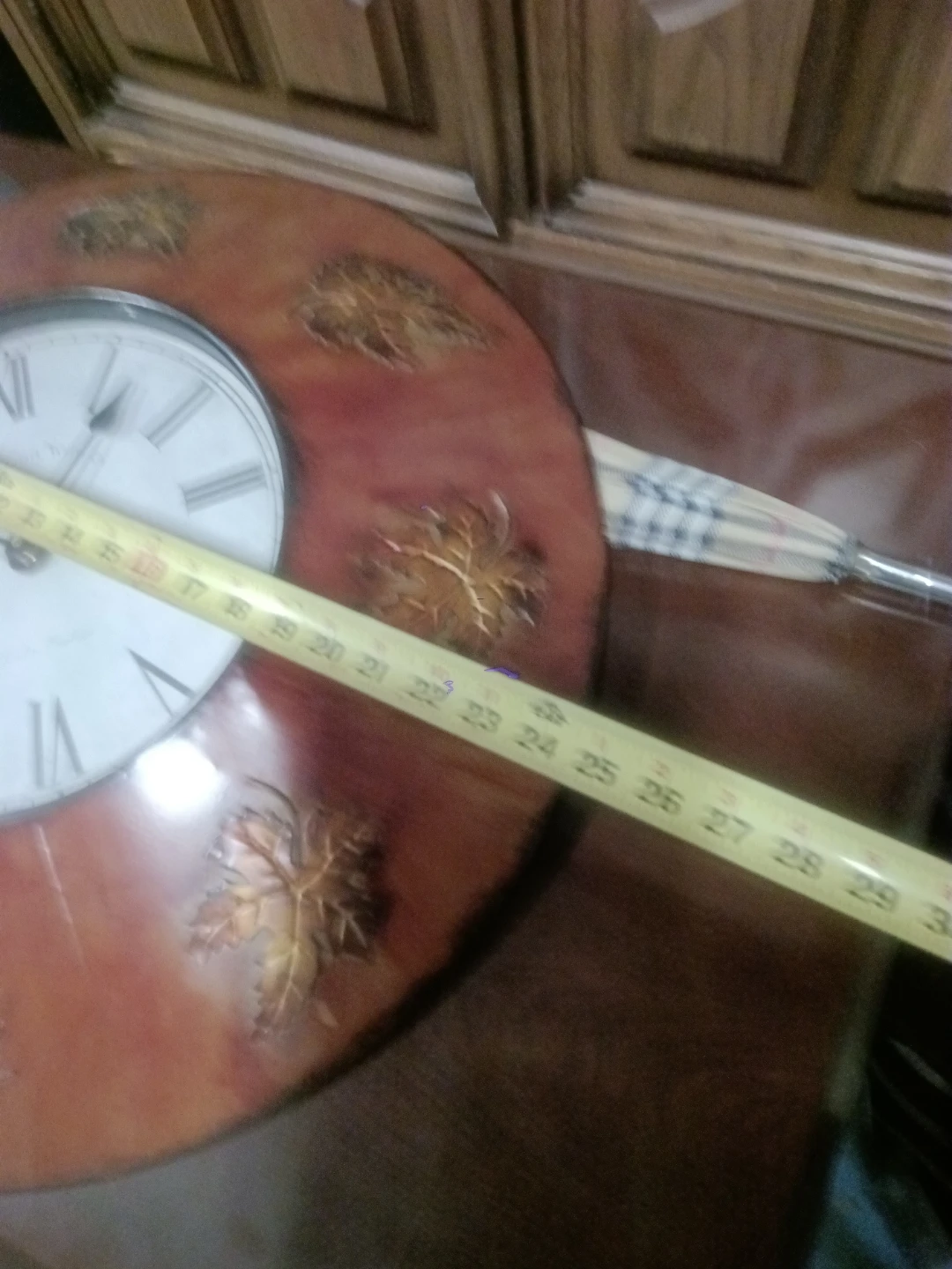 Vintage Wall Clock with Leaf Detail (Keswick) - photo 2