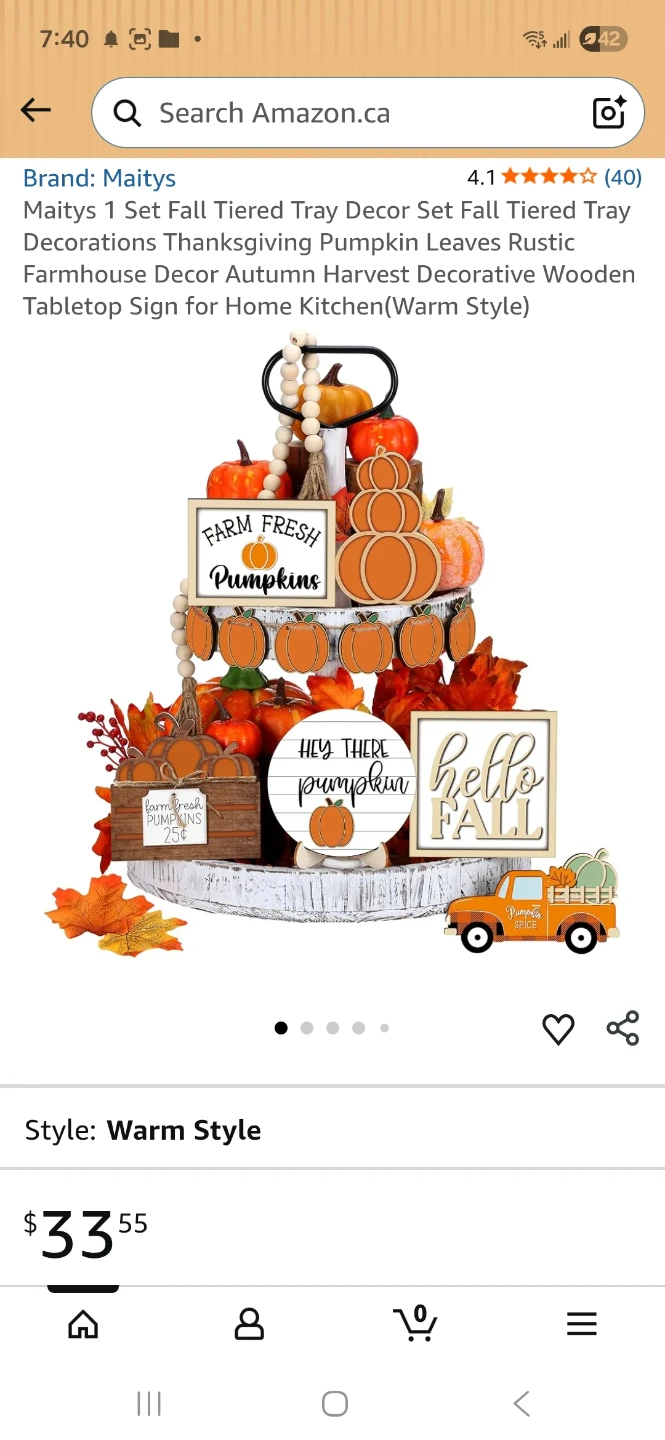 Fall Tiered Tray Decor Set