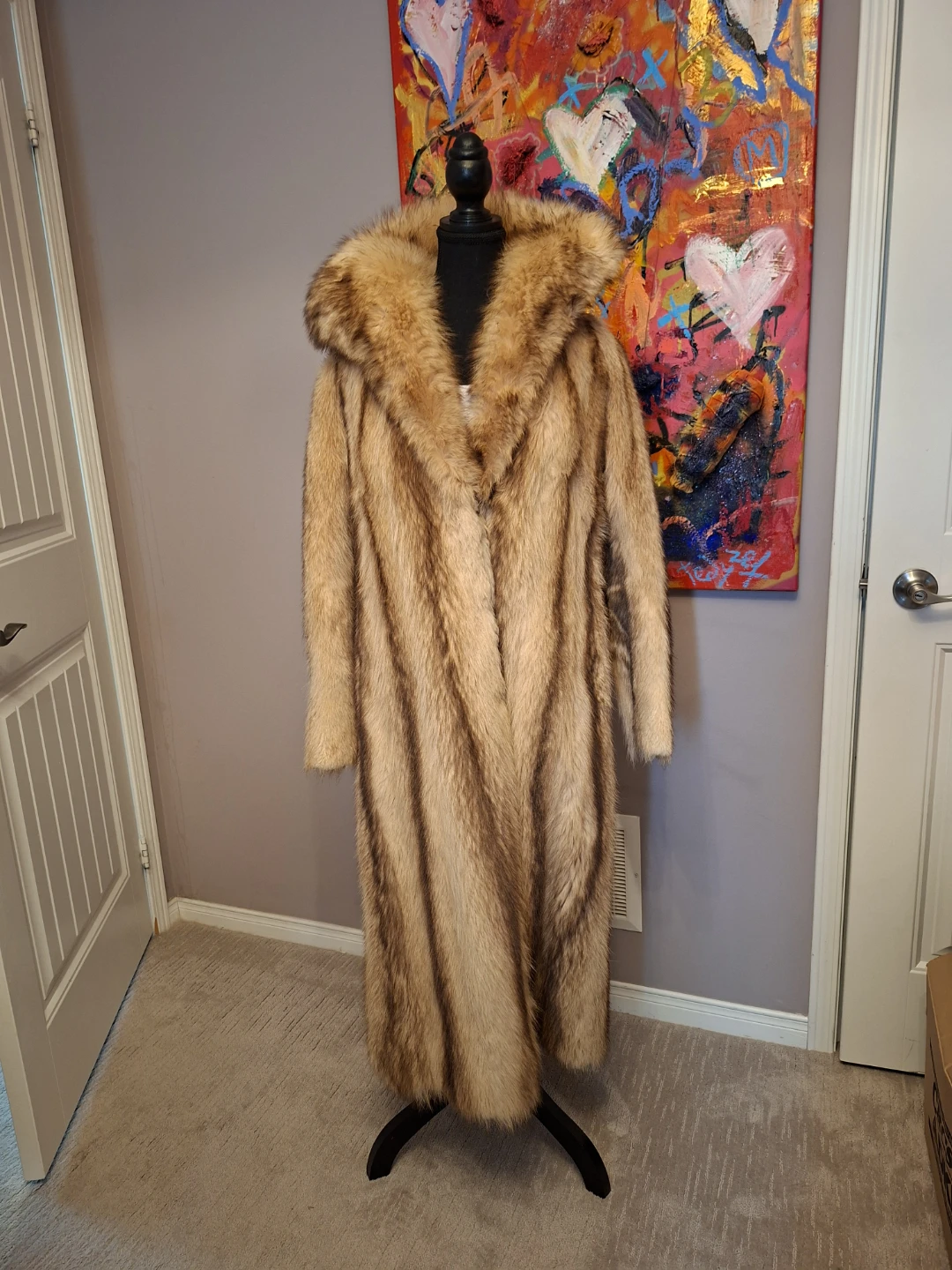 Vintage Raccoon Coat Large