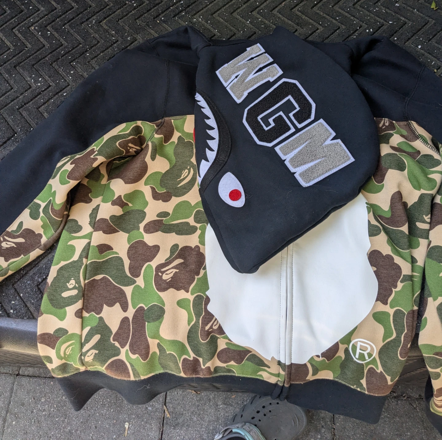 Puma × BAPE camo shark full zip hoodie A Bathing Ape Size xl - photo 3