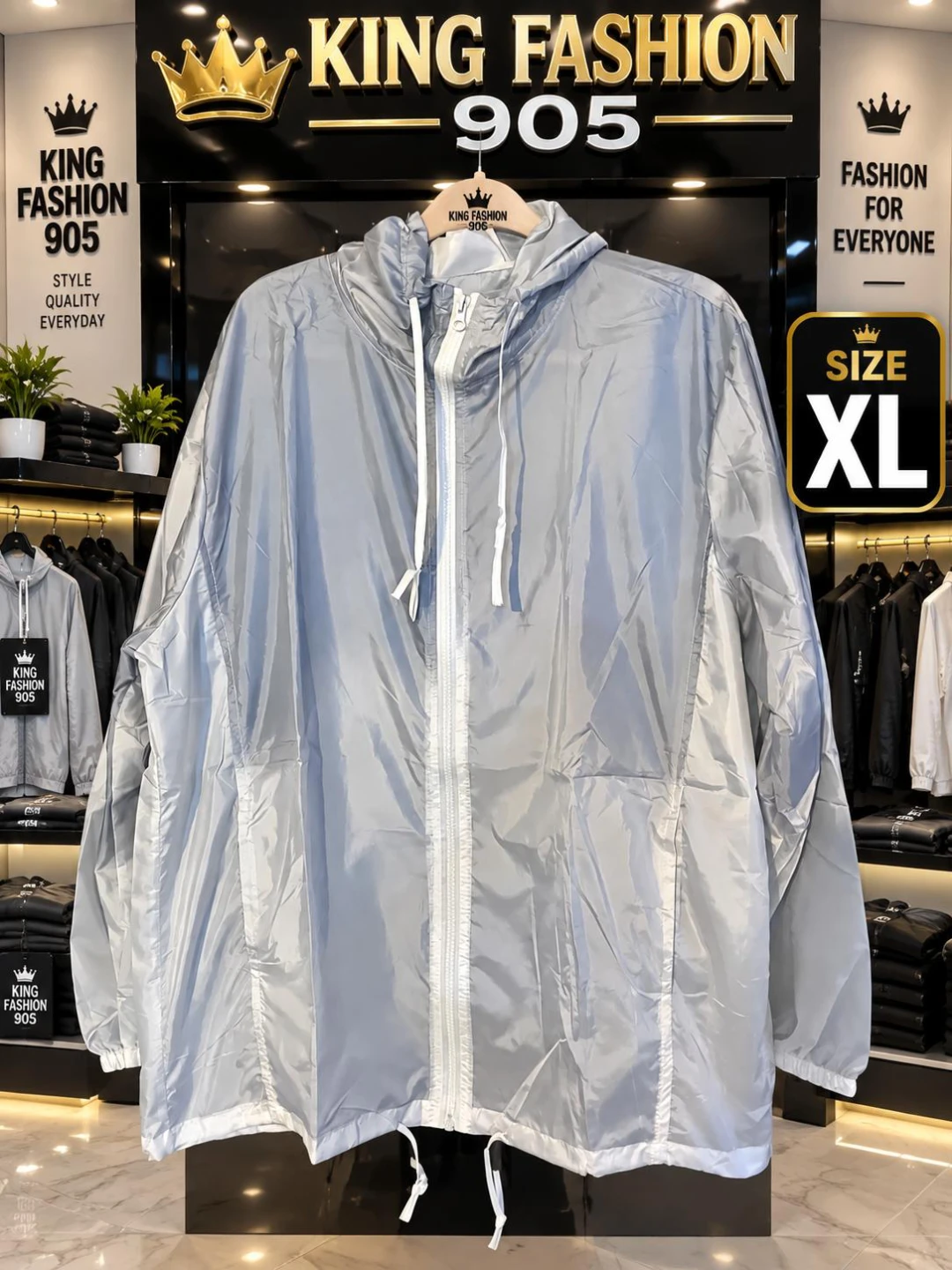 King Fashion 905 Silver Windbreaker Jacket