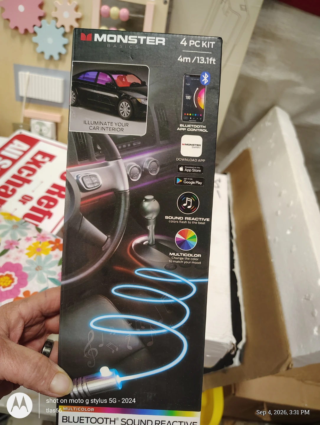 Monster Basics Bluetooth RGB Fiber Optic Car Interior Light Kit - photo 3