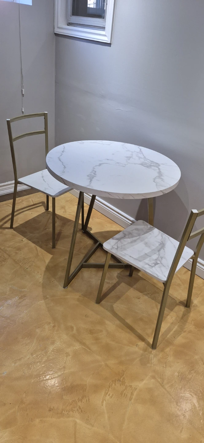 Marble-look dining set