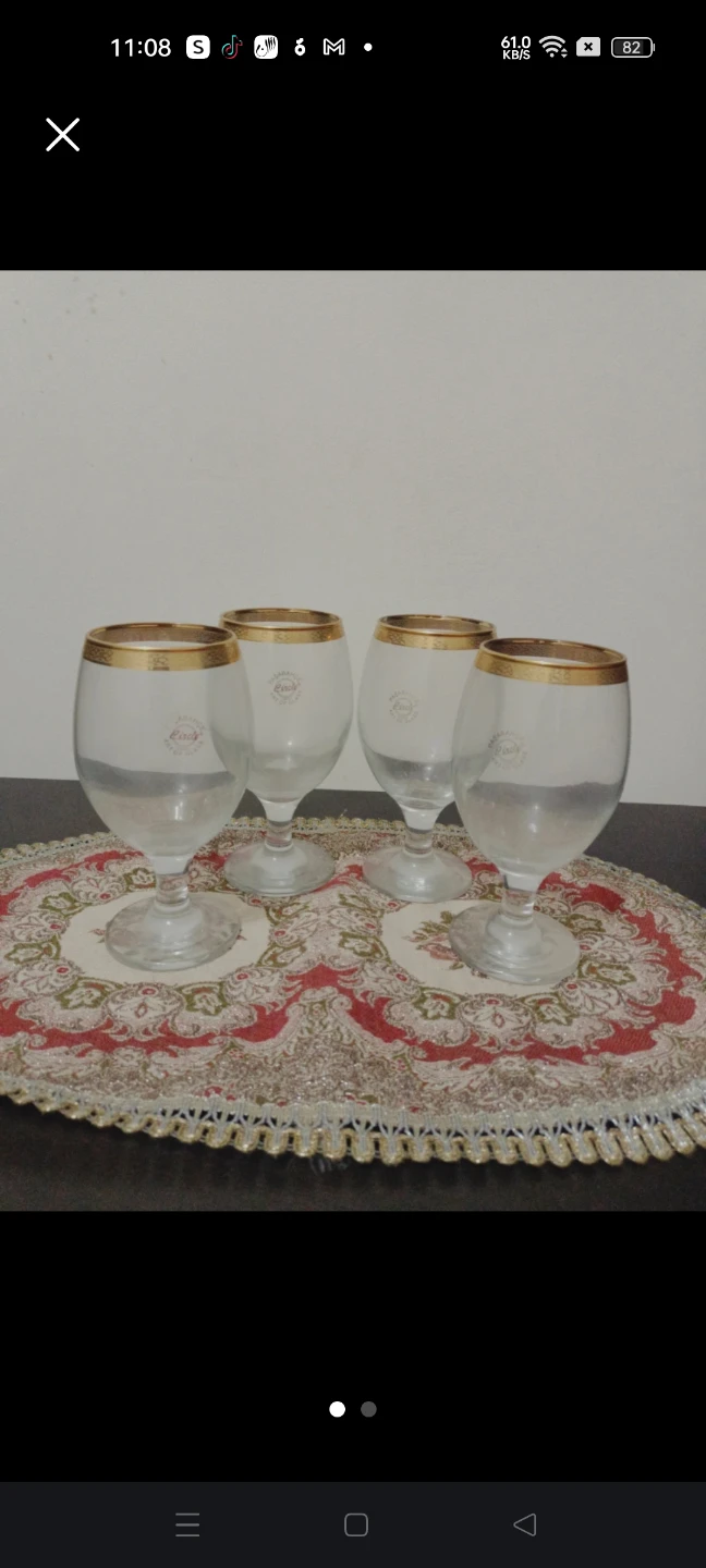 Set of 4 Pasabahce Gold Rimmed Stemmed Glasses🏈 - photo 2