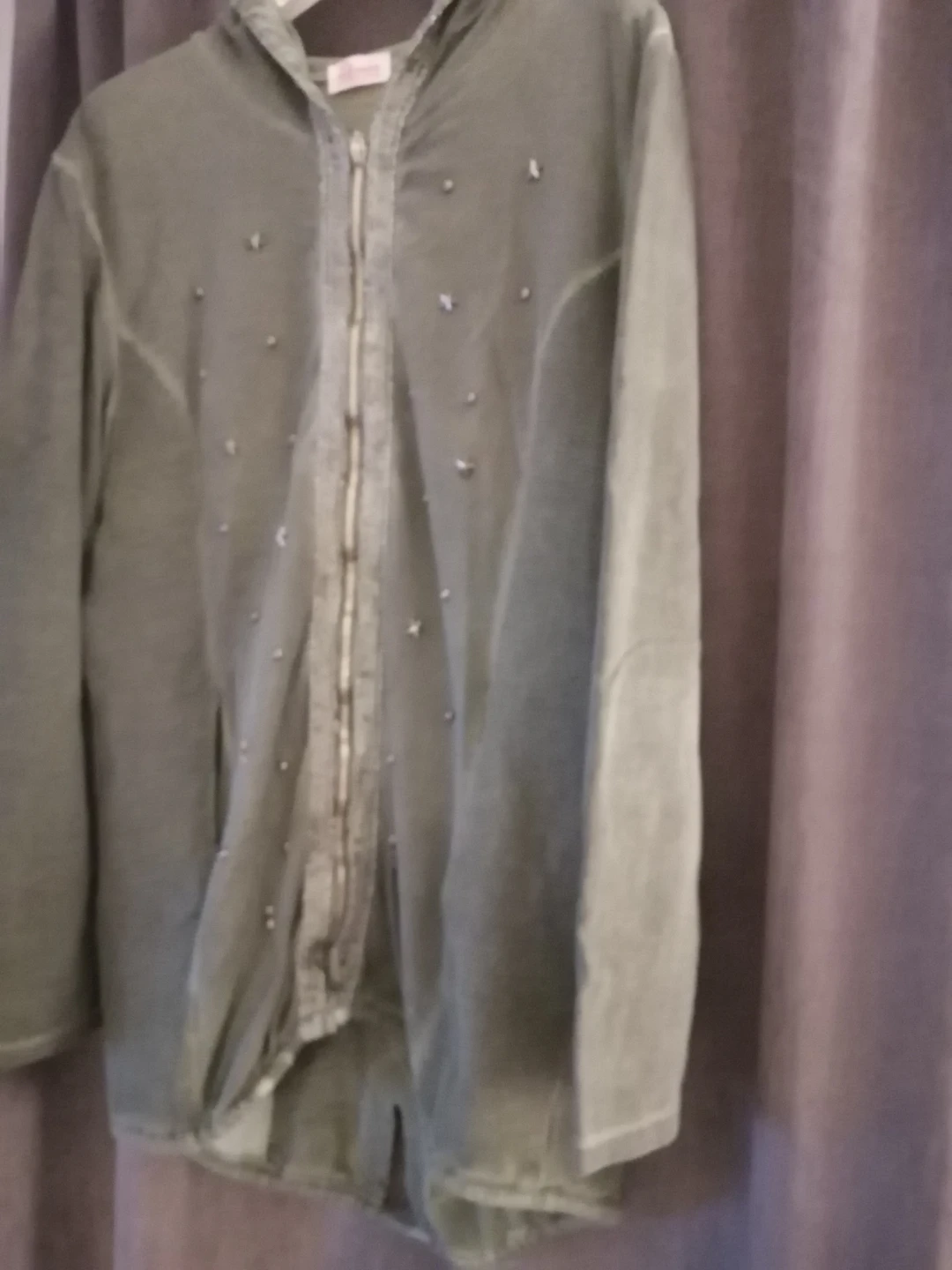 Italian Elissia Olive Green Studded Hoodie