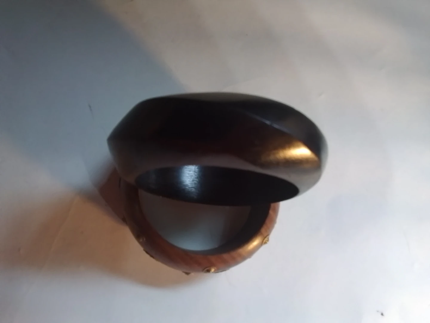 Vintage 1970s Boho Wooden Bangle Set - photo 5