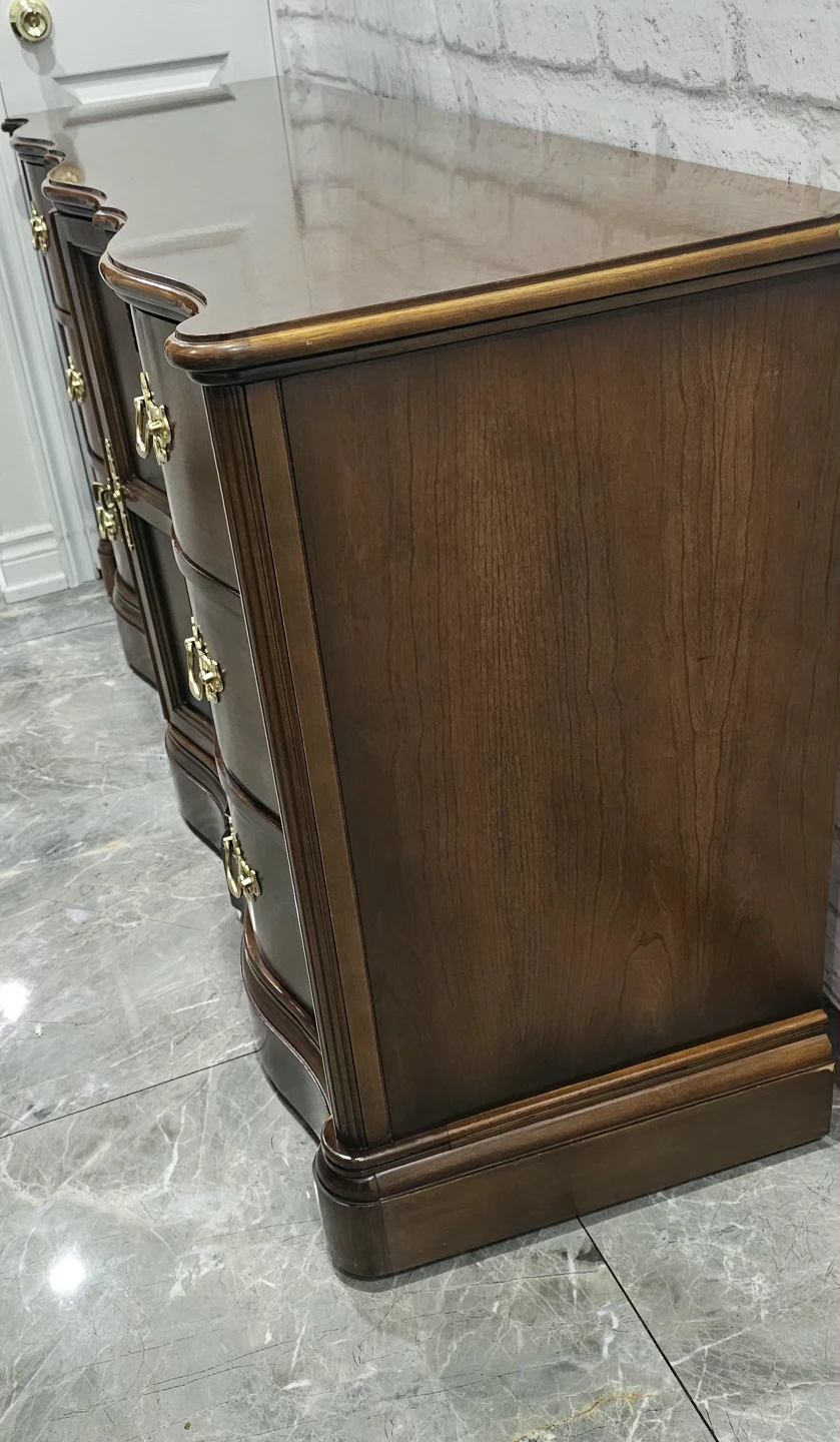 Andrew Malcolm Vintage Solid Wood Serpentine Credenza Dresser - photo 4