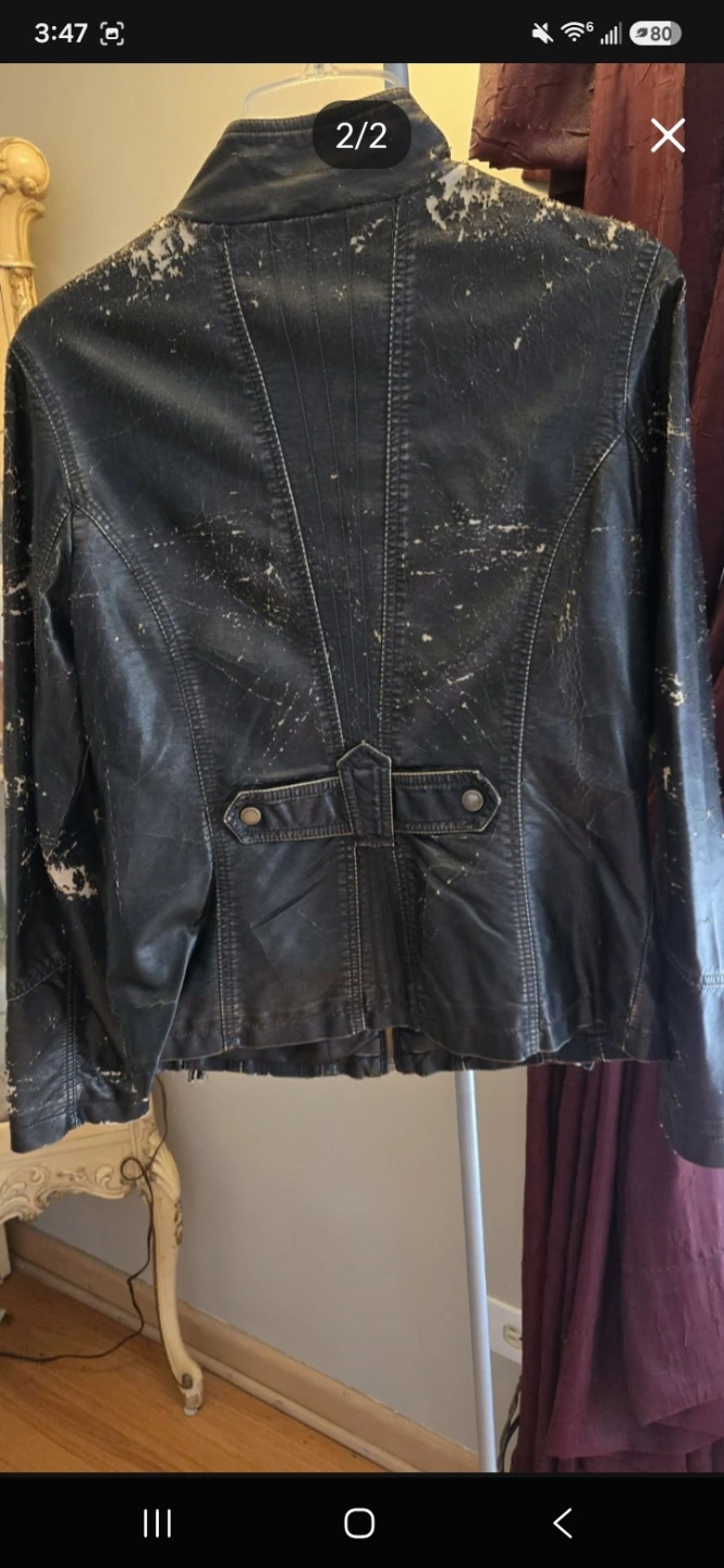 Women's Faux Leather Jacket Size M - photo 2