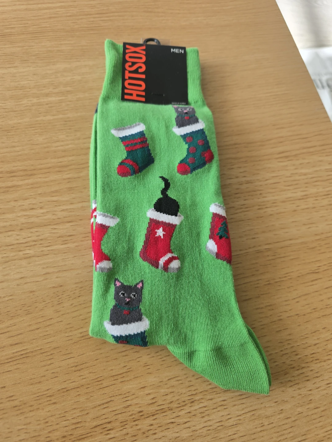 HOTSOX Men's Christmas Cat Socks