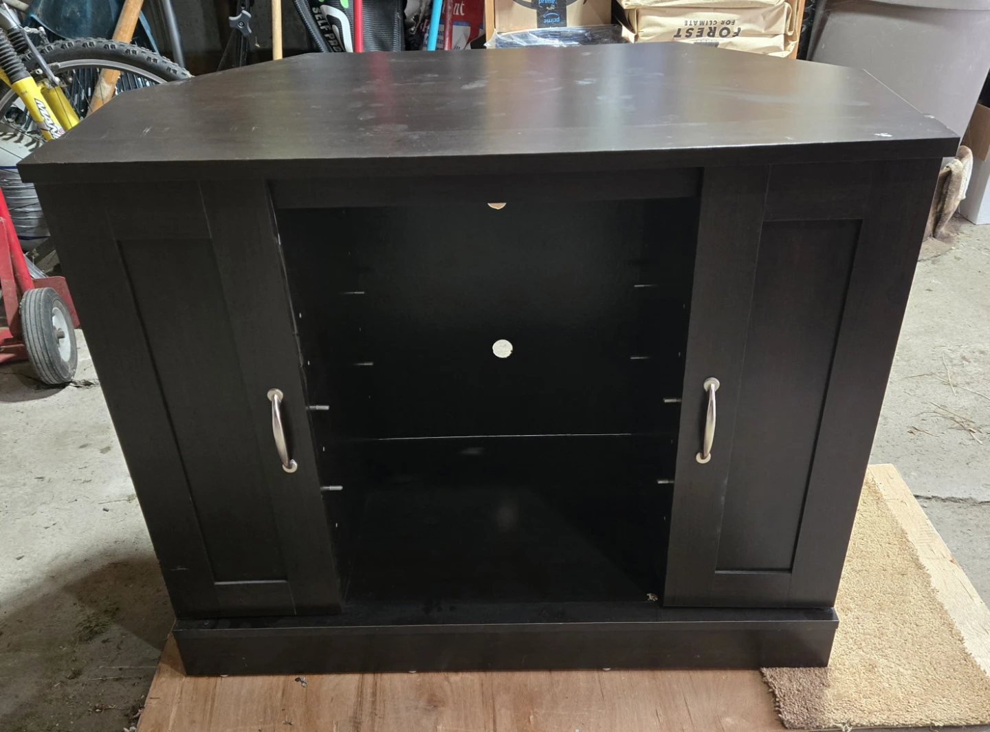 Dark Brown Corner TV Stand