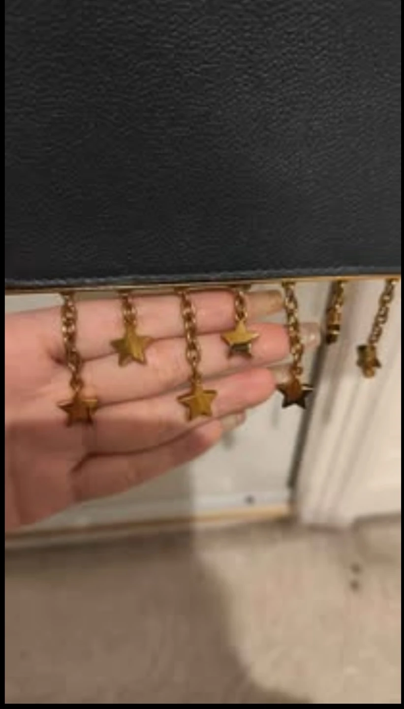 Charles & Keith Navy Blue Star Charm Chain Crossbody Bag - photo 3