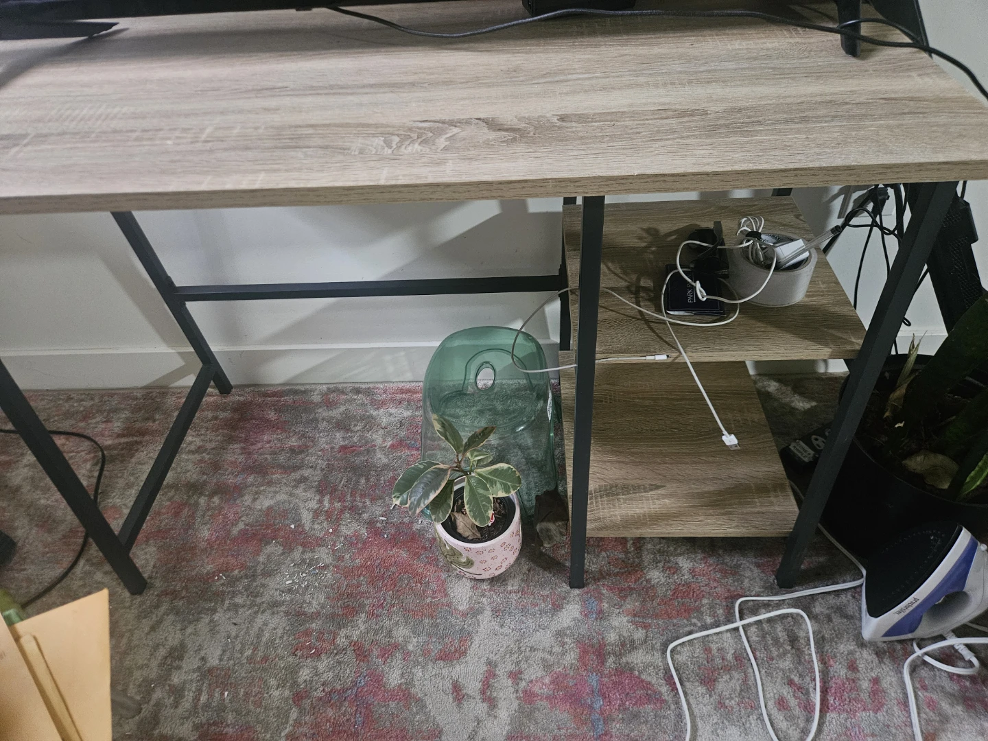 Wooden Desk with Metal Frame