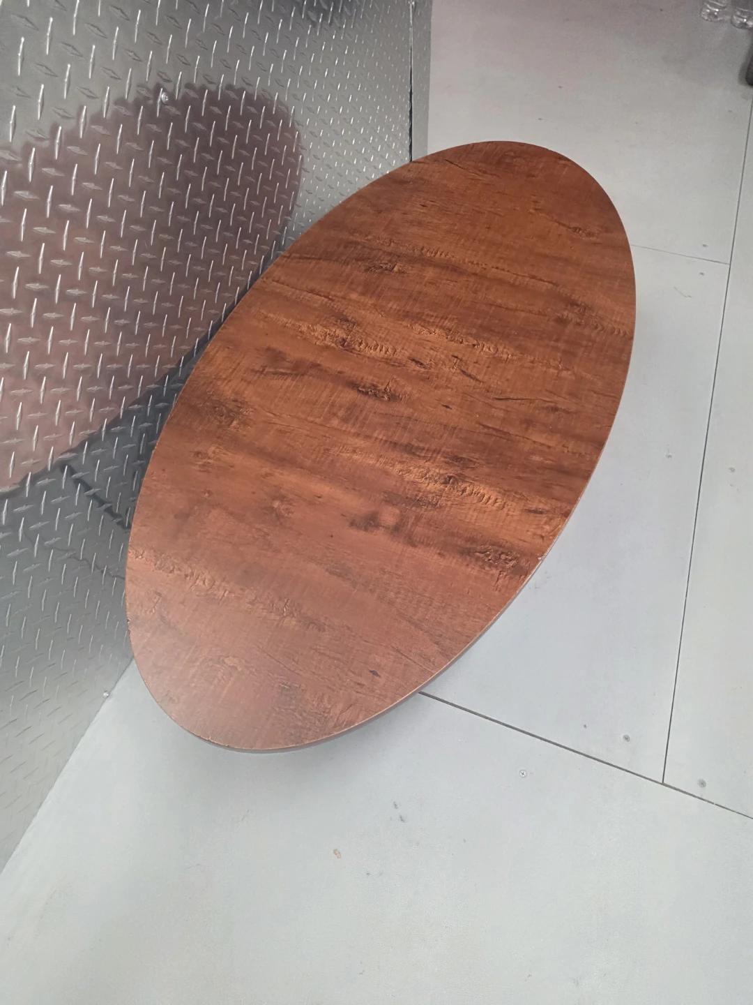 Oval Coffee Table with Wood Grain Finish - photo 2