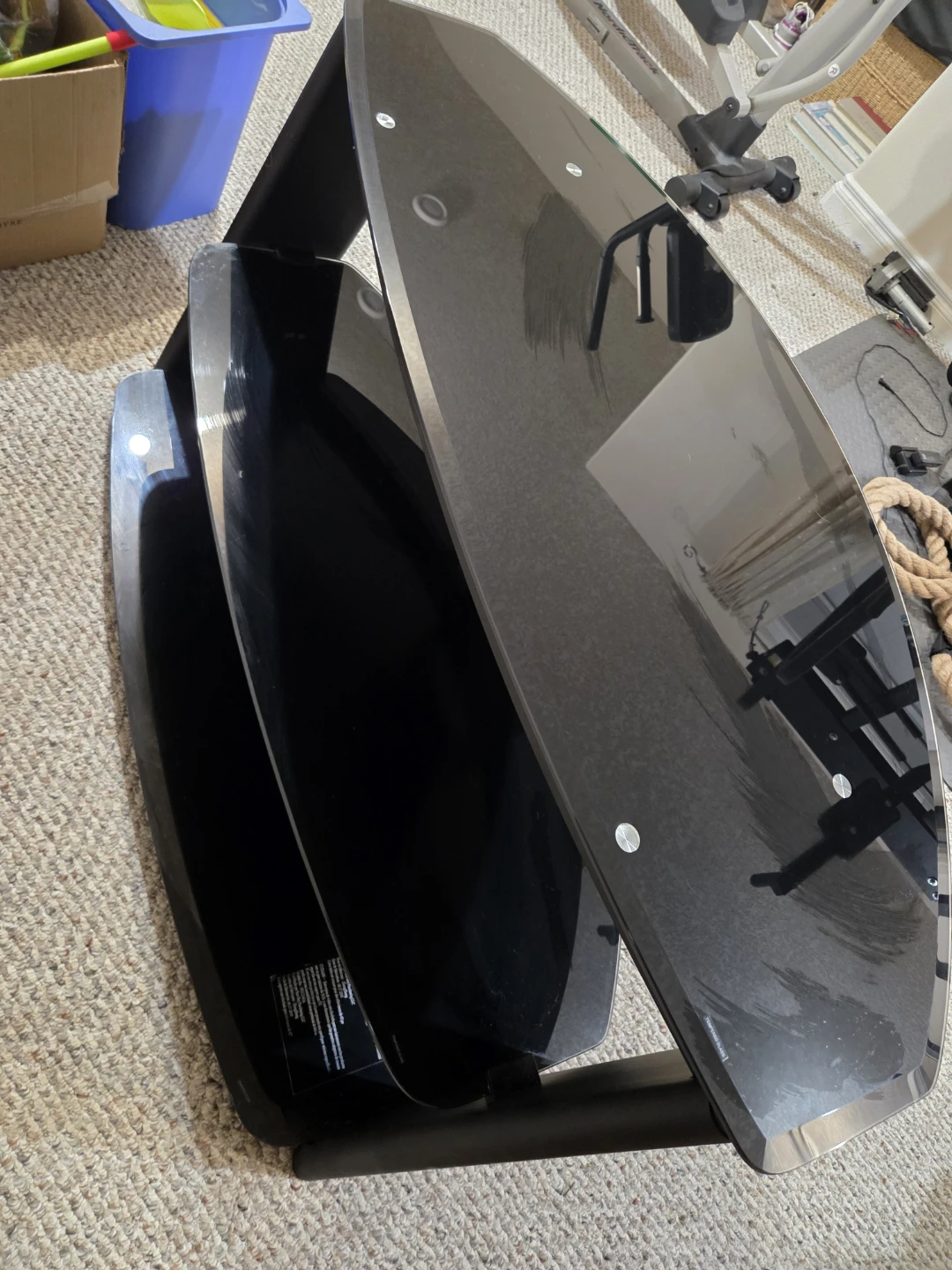 Black glass TV stand - photo 2