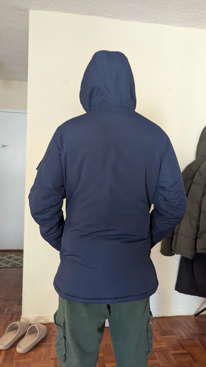 Mens Navy Blue Hooded Jacket - photo 3