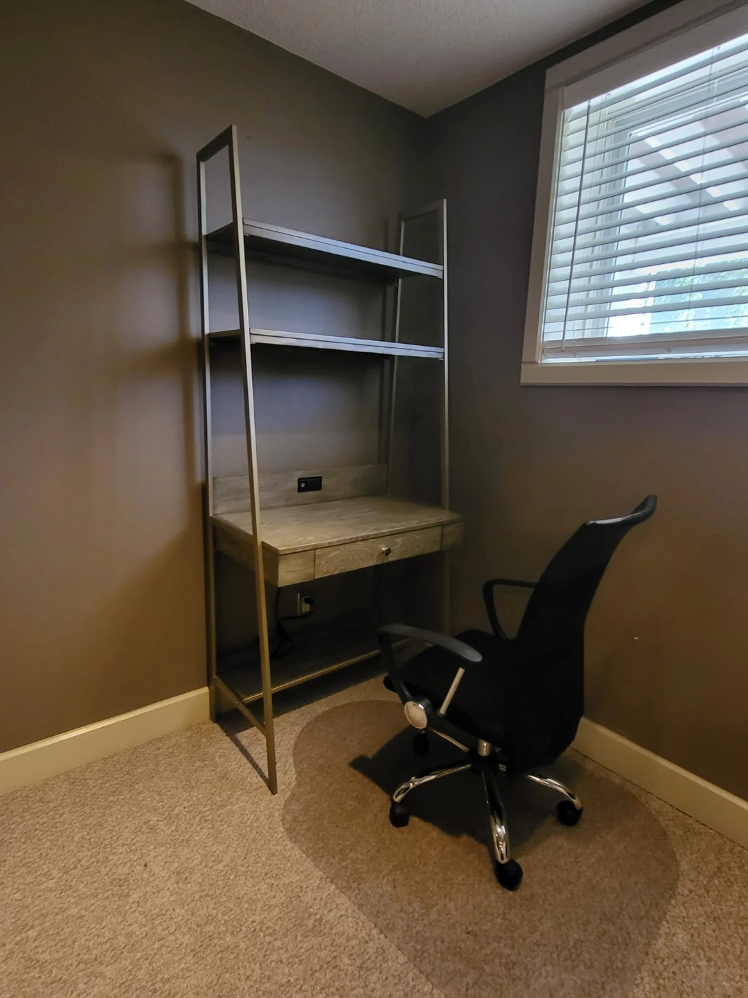 Grey and Gold Ladder Desk with Built-in Power - photo 2