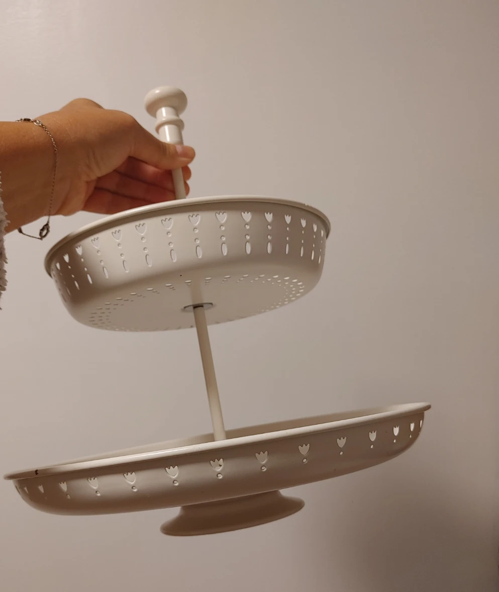Two-Tier White Metal Serving Stand - photo 4