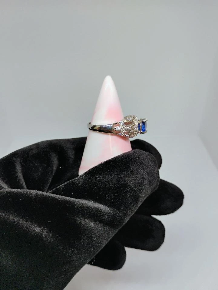 Blue Vintage Flawless Details 925 Ring - photo 3