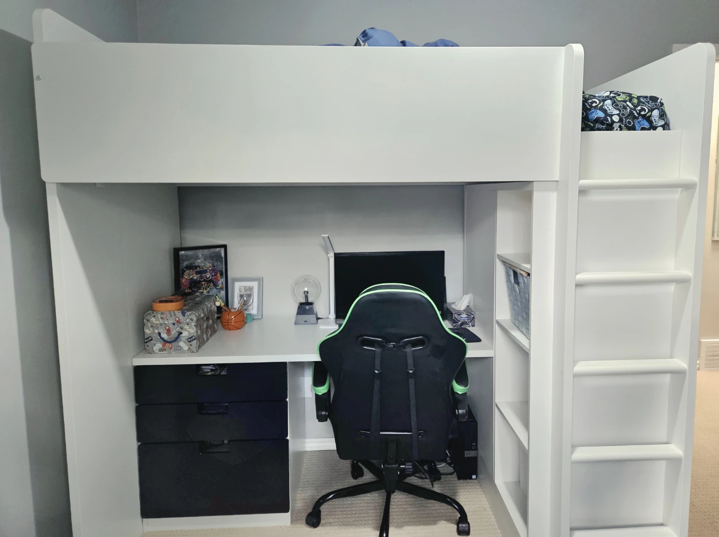 Ikea Loft Bed with Desk and Closet attached. - photo 4