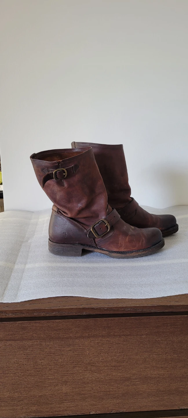 Frye Brown Leather Engineer Boots