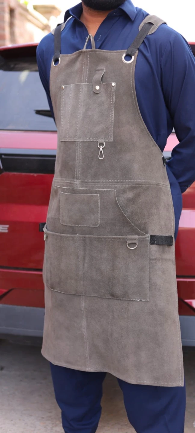 Grey Suede geniun Leather Utility Apron - photo 5