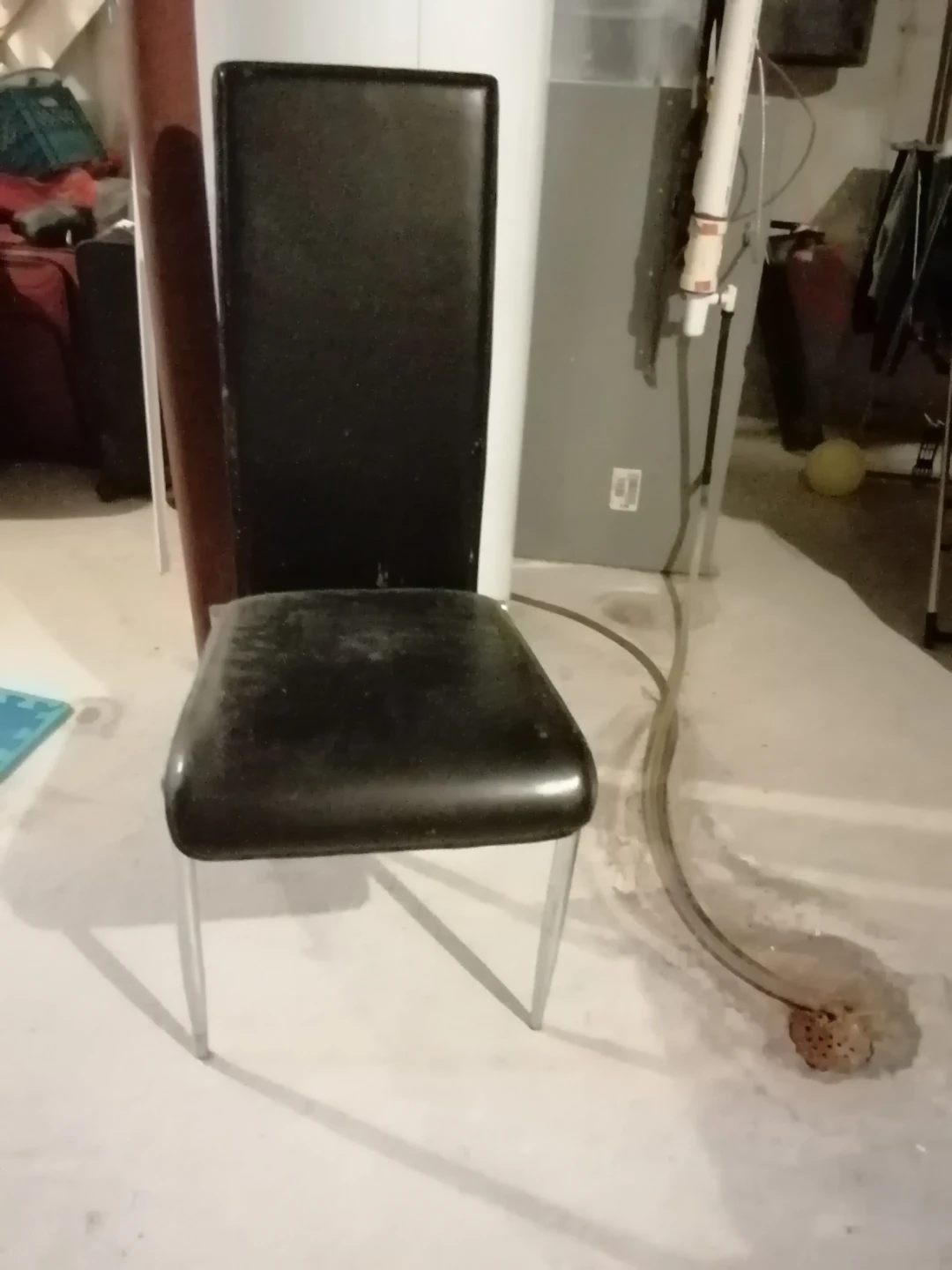 Black Dining Chair with Metal Legs