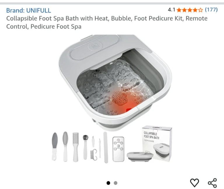 UNIFULL Collapsible Foot Spa Bath with Heat & Bubble