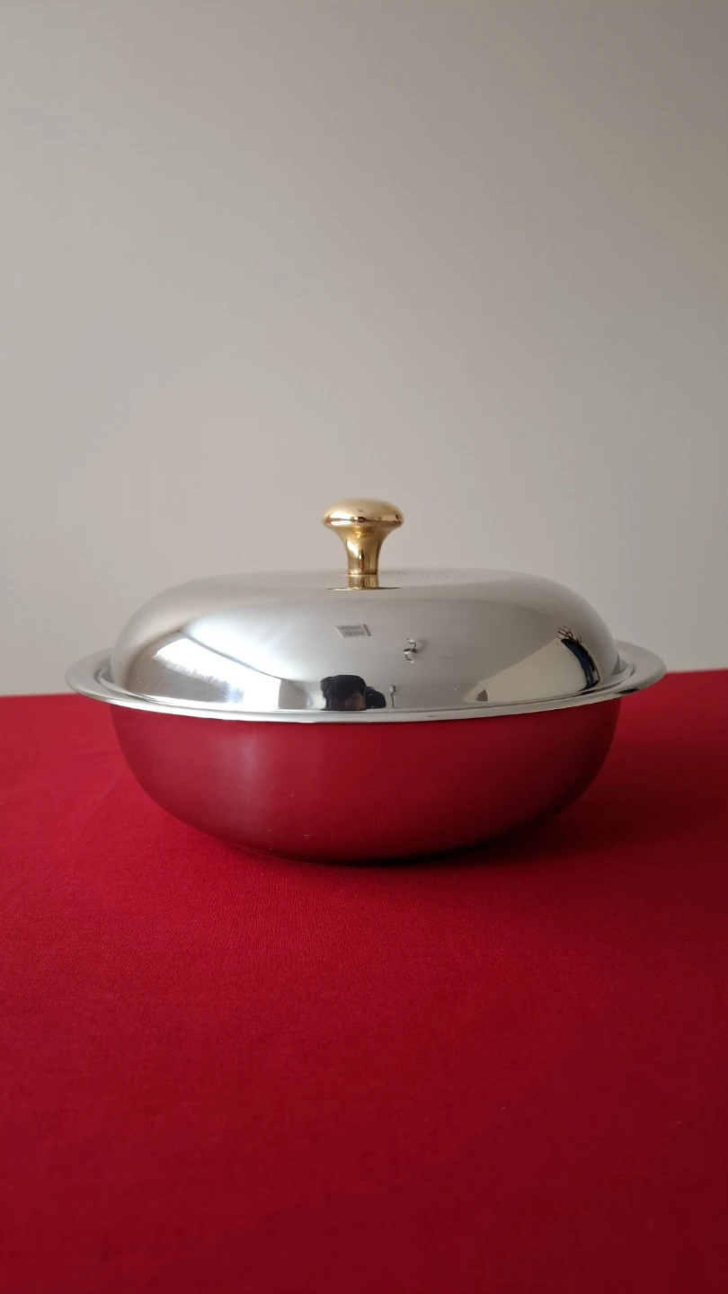 Round Stainless Steel Serving Bowl with Lid - photo 3