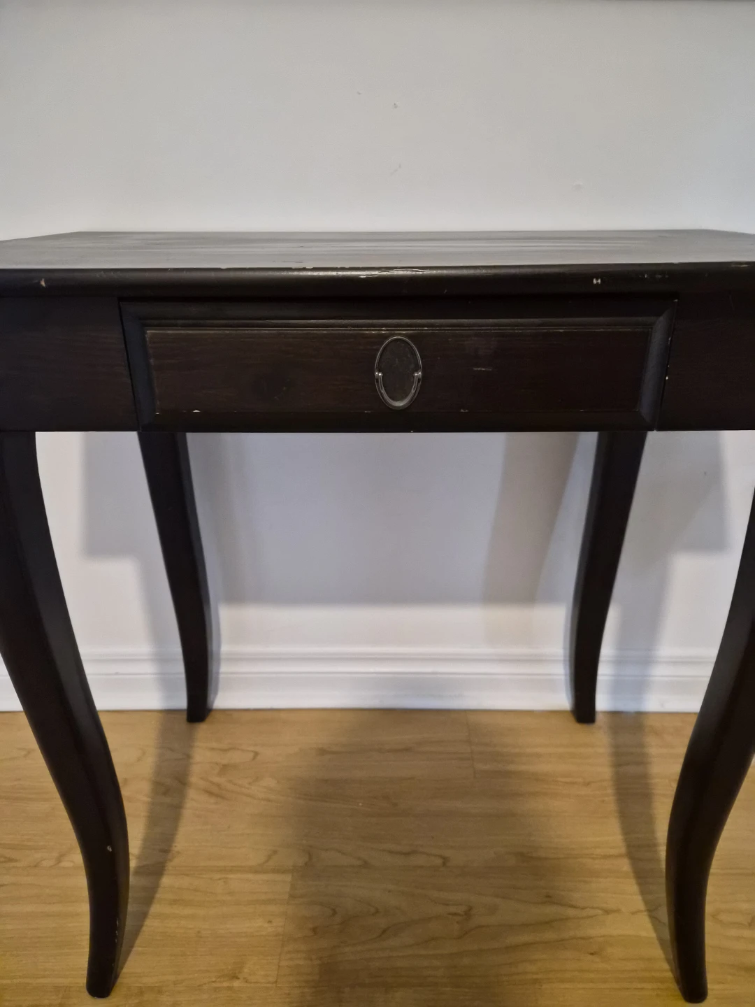 Dark Wood Accent Table with Drawer - photo 3