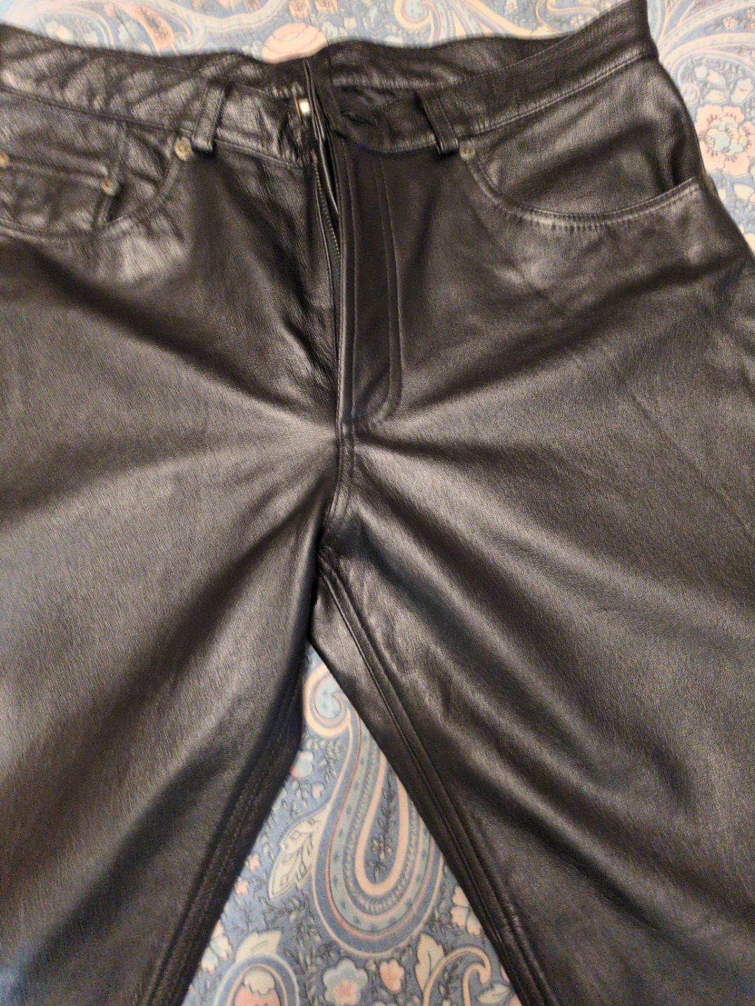 Black Real Leather Pants