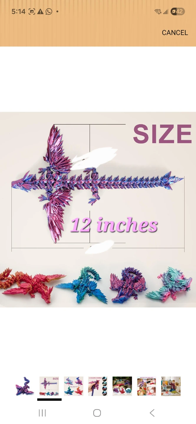 Flexible Articulated Dragons - Set of 4 - photo 5