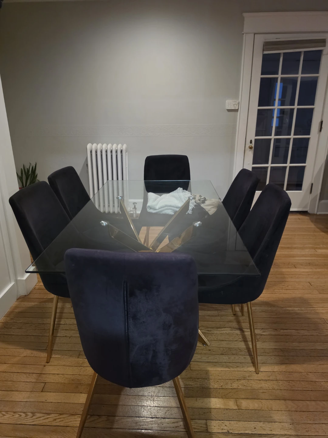Glass Dining Table and 6 Velvet Chairs - photo 5