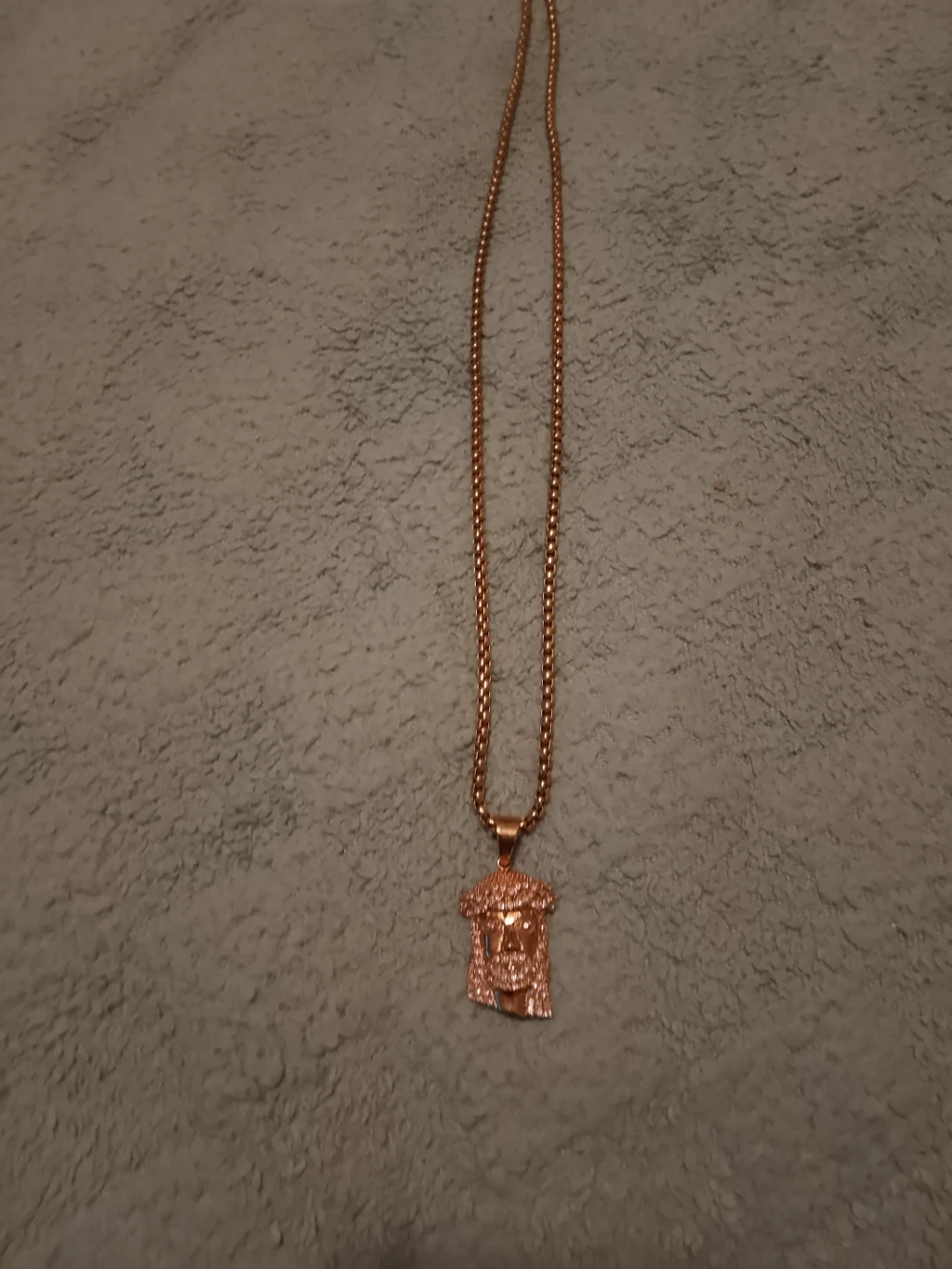Gold-tone Jesus Pendant Necklace