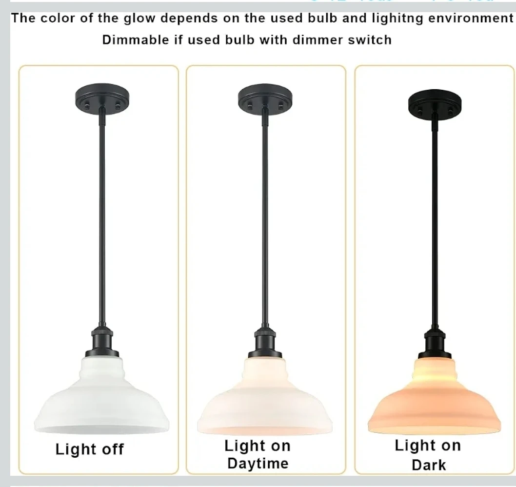 HOLKIRT Black Opal Glass Pendant Light - photo 2