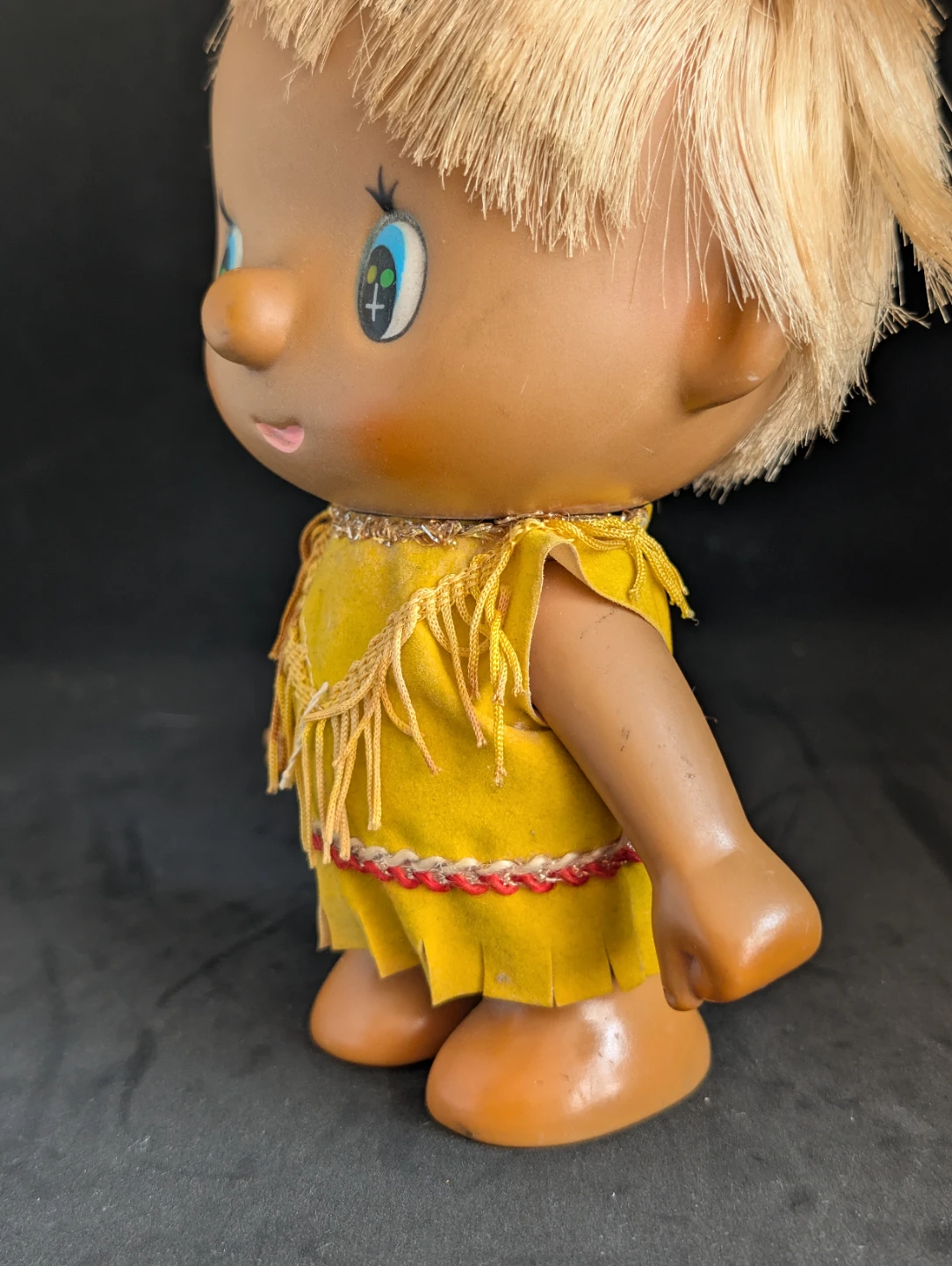 Vintage Japanese Vinyl Doll with Yellow Outfit - photo 2