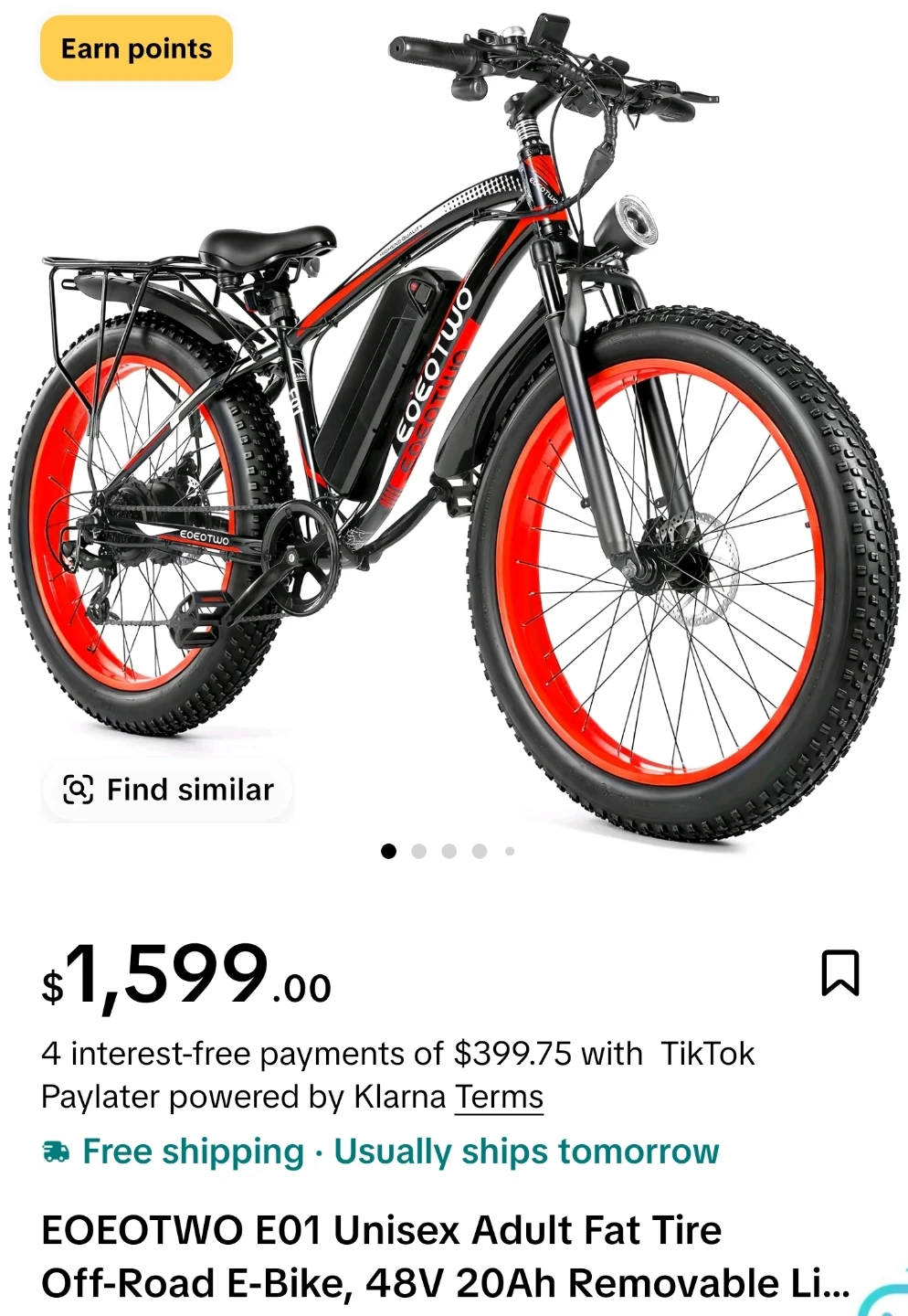 EOEOTWO E01 Unisex Adult Fat Tire Off-Road E-Bike