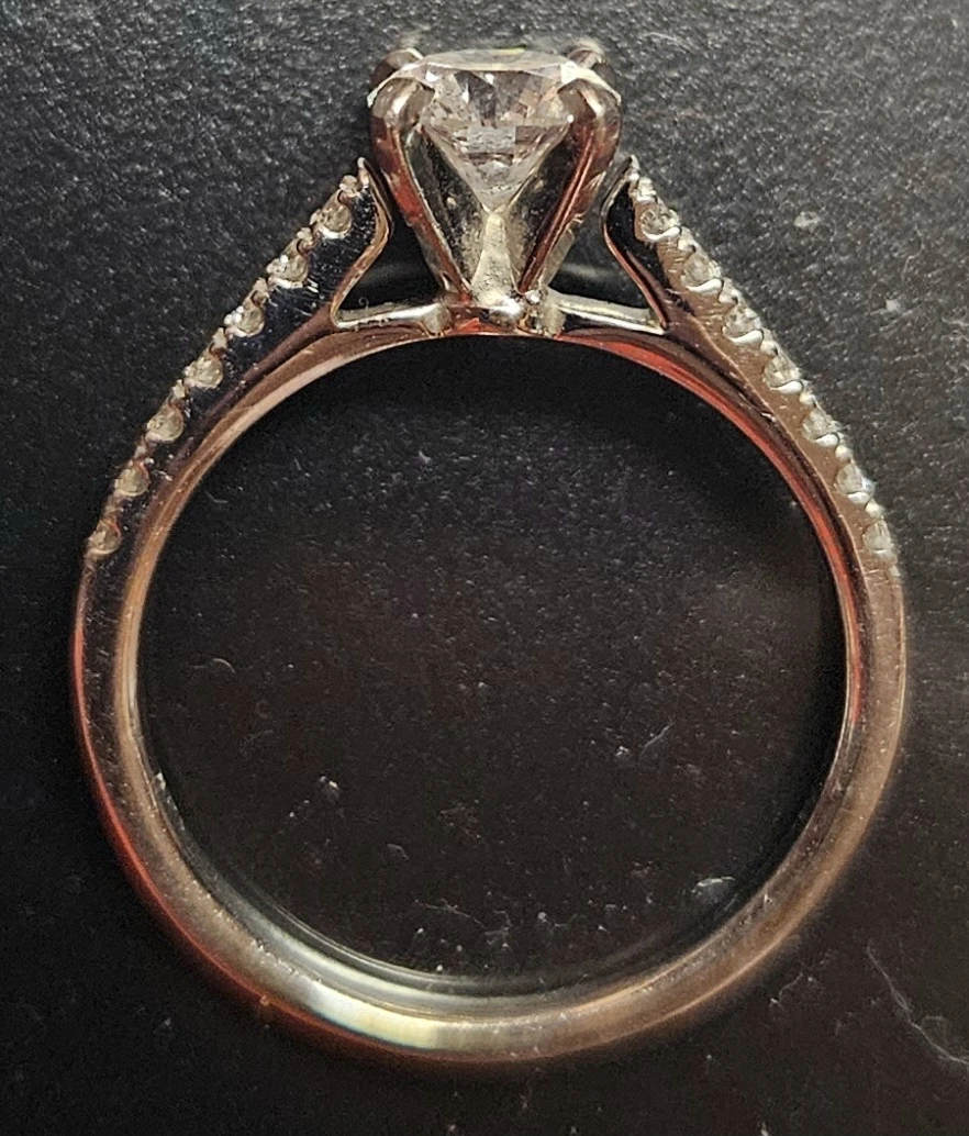 14K White Gold Diamond Engagement Ring with 0.77 ct Natural - photo 4