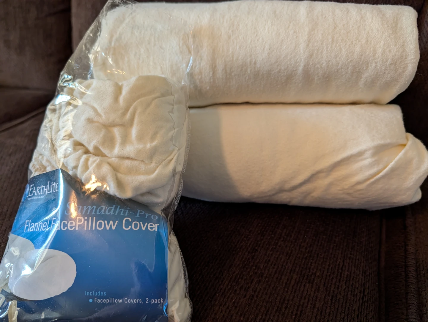 Massage table with sheets and sherling cover