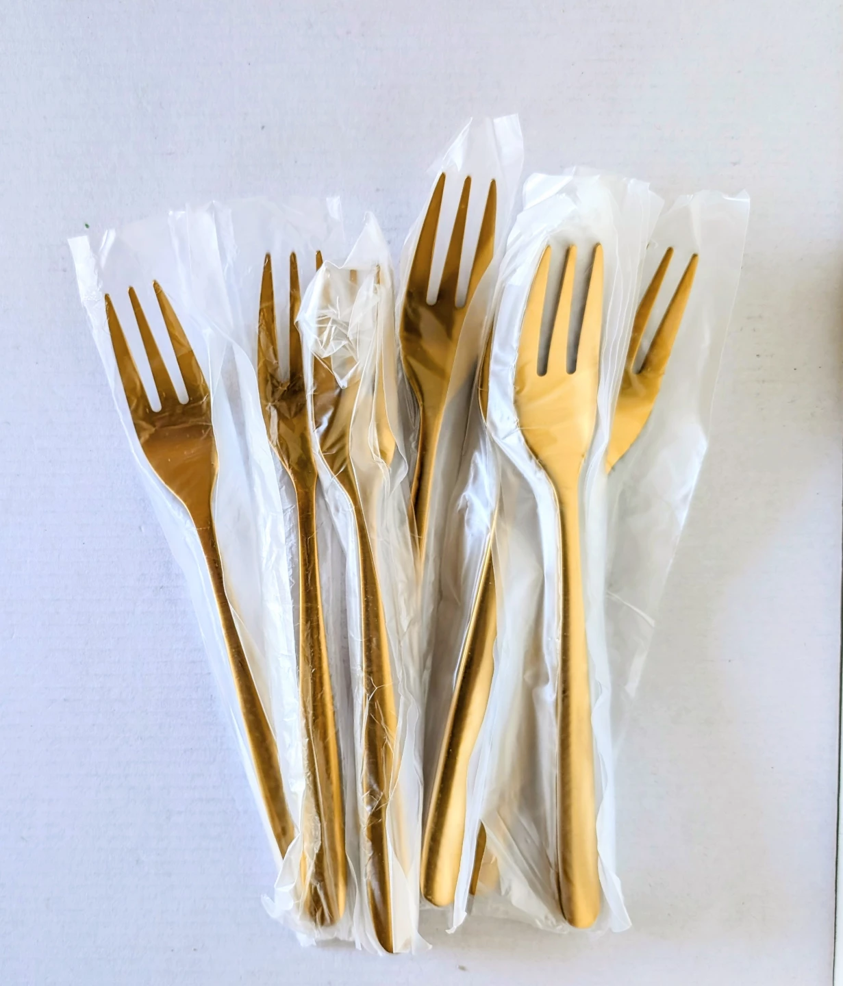 Set of 12 Gold-Tone Stainless Steel Dessert Forks