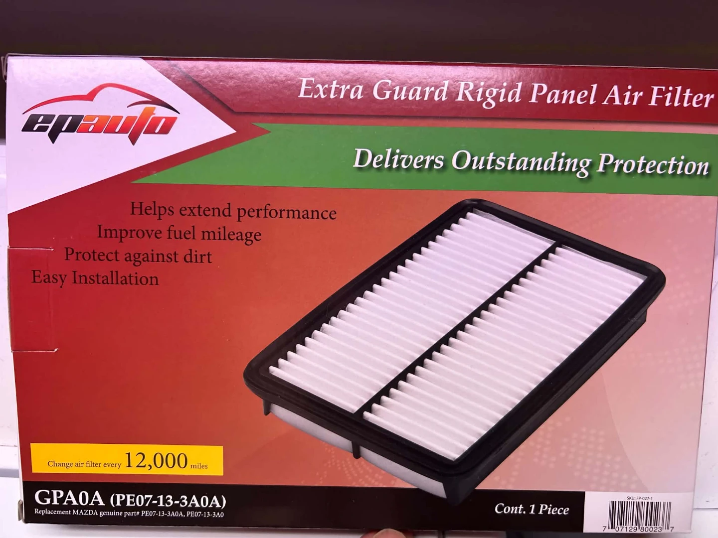 EPAUTO Extra Guard Rigid Panel Air Filter GPA0A