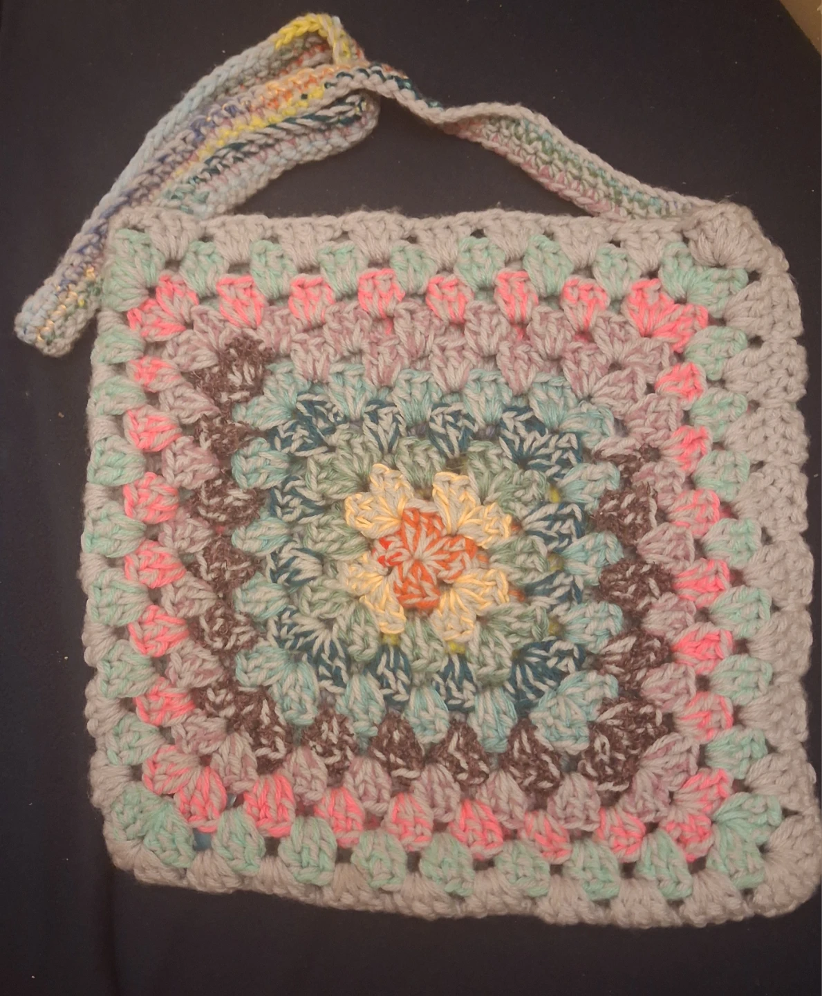 Handmade Crochet Granny Square Bag