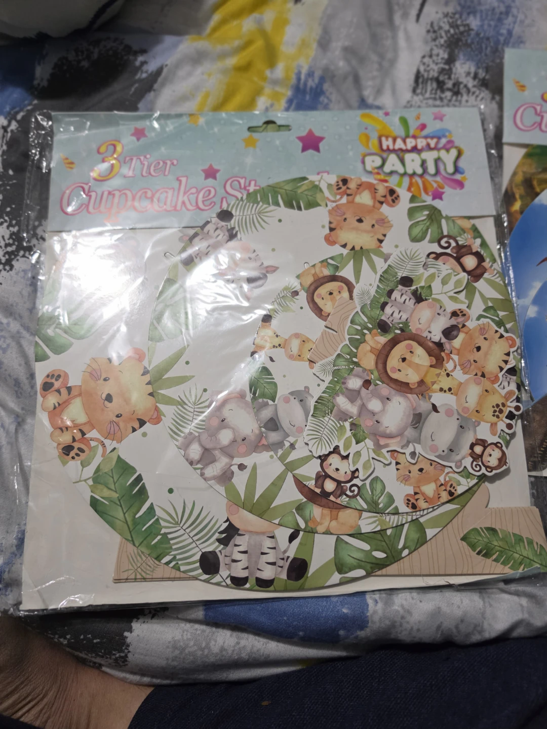 Jungle Animal Themed 3-Tier Cupcake Stand