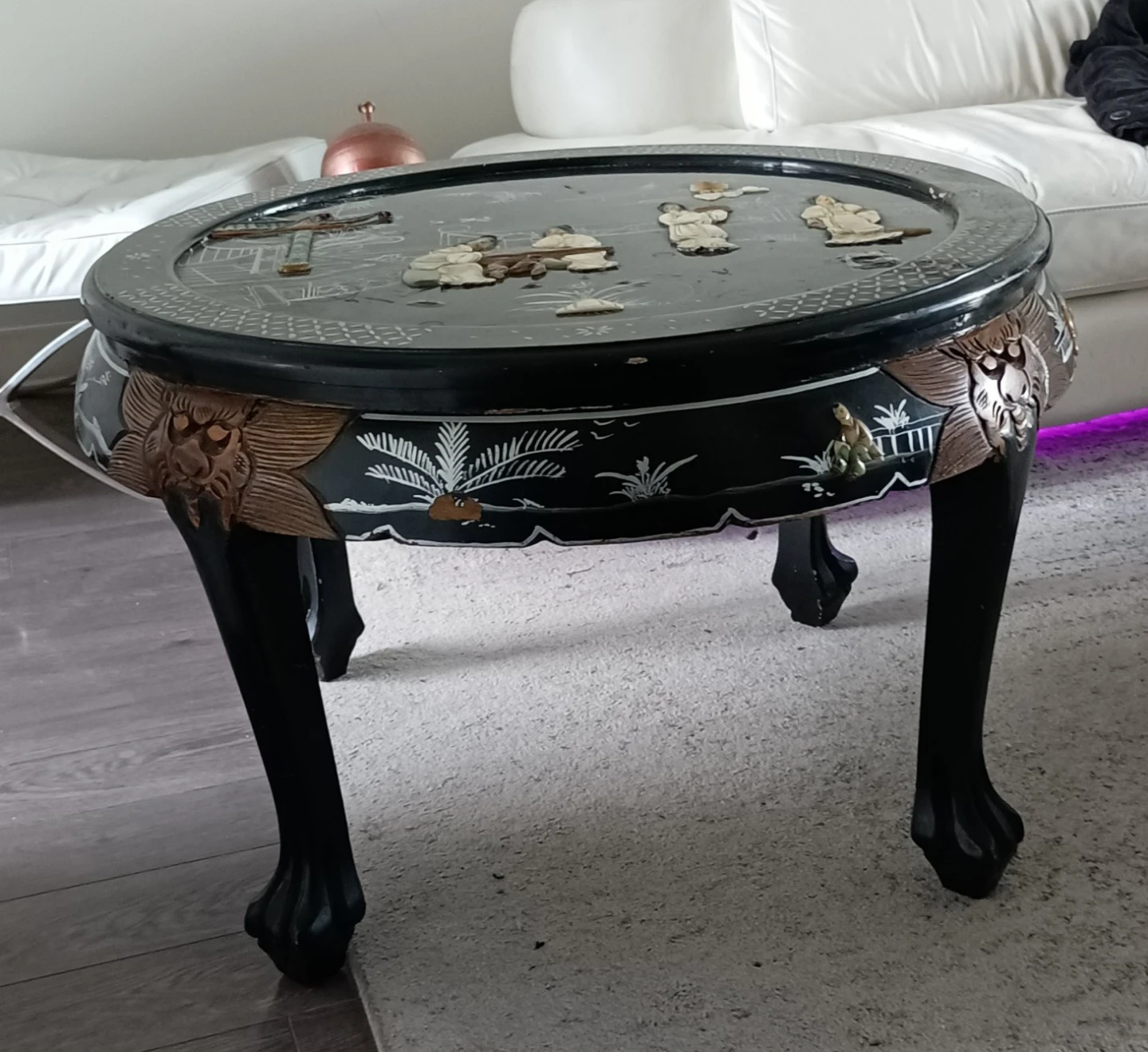 Oriental Style Black Lacquer Coffee Table - photo 4