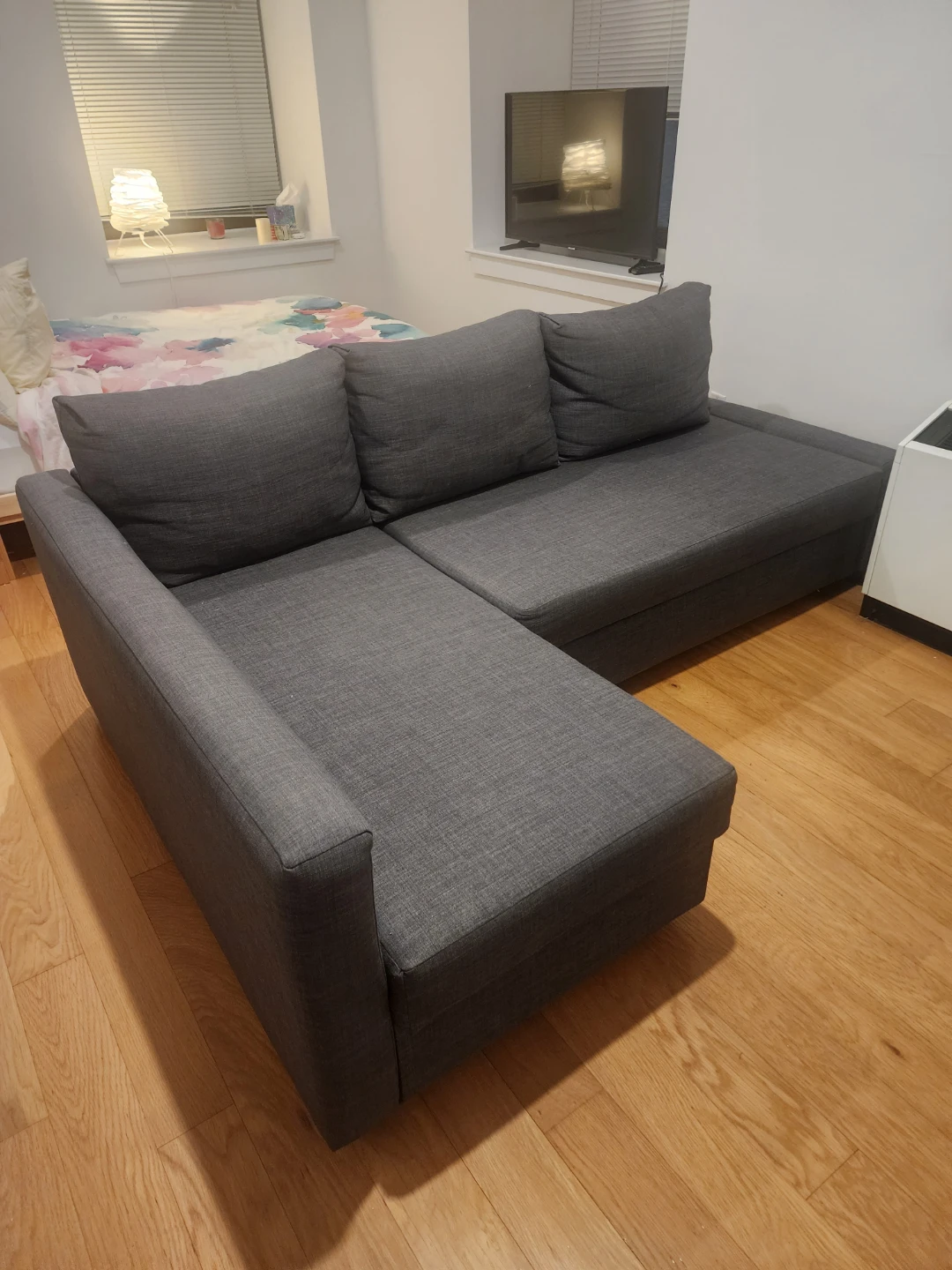 IKEA FRIHETEN Sectional with Sofa Bed and Storage Compartment