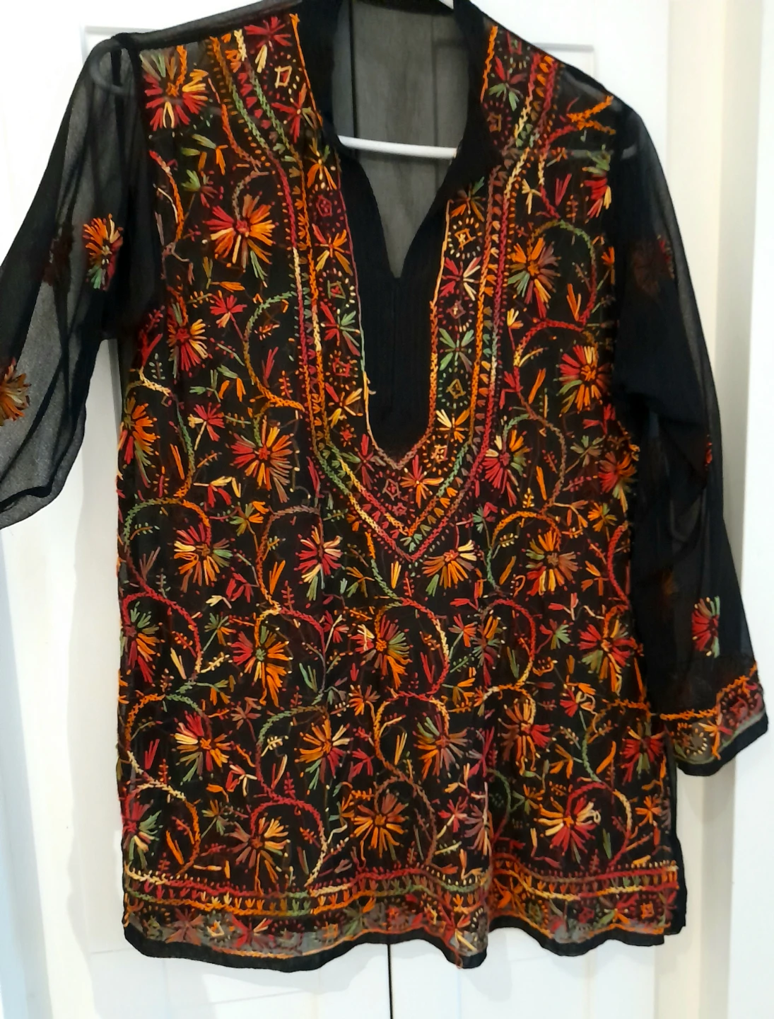 Black Embroidered Tunic Top - photo 3
