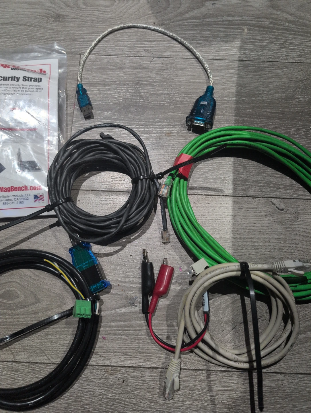 Assorted Cables and MagBench Security Strap