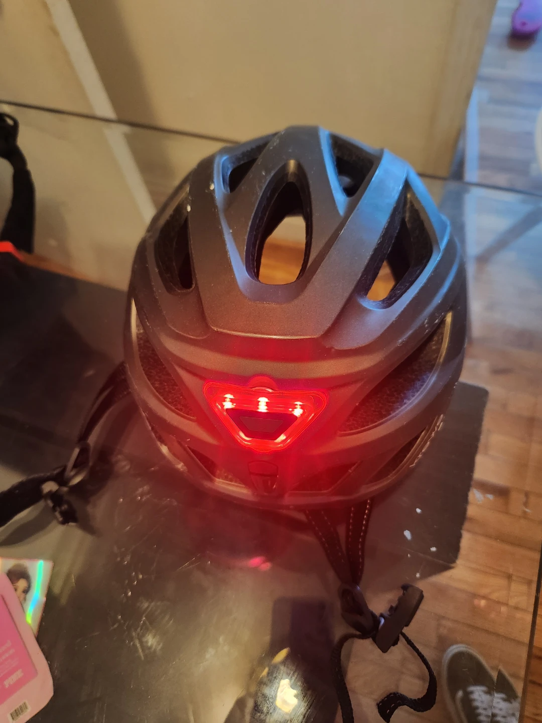 Black Bicycle Helmet with Integrated Rear Light - photo 2