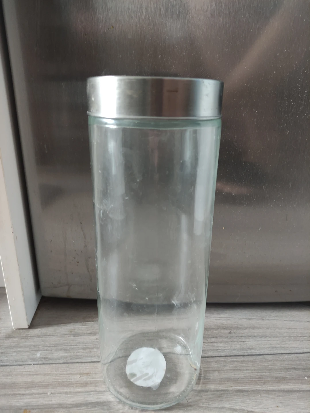 Clear Glass Storage Jar with Metal Lid 🏈